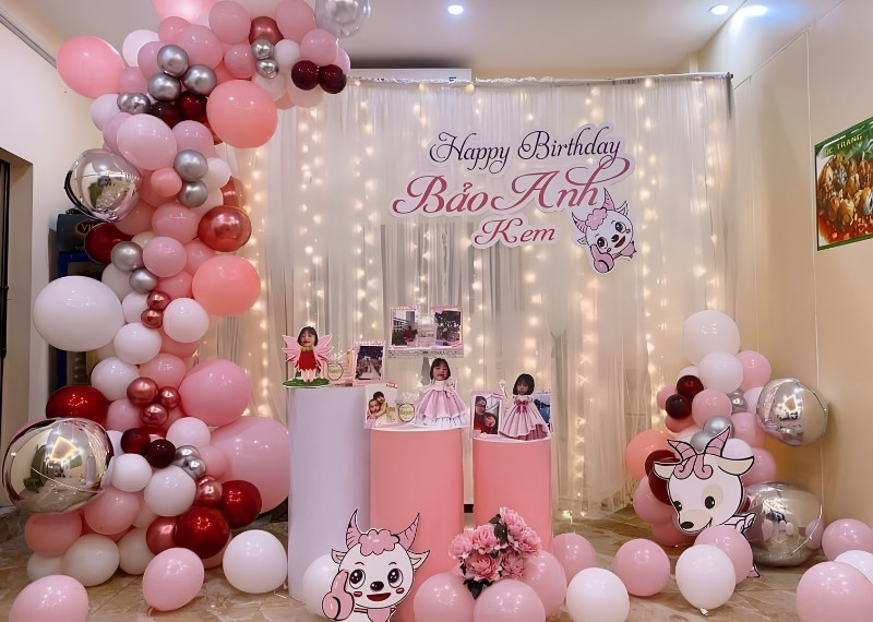 Backdrop sinh nhật cho bé gái