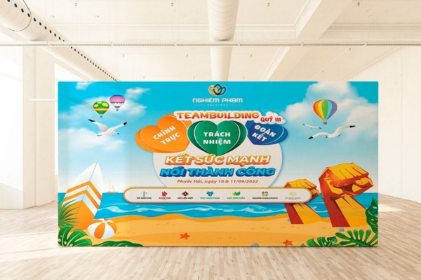 Backdrop team building bạt hiflex