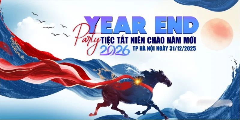 Background Year End Party 2026 sáng tạo