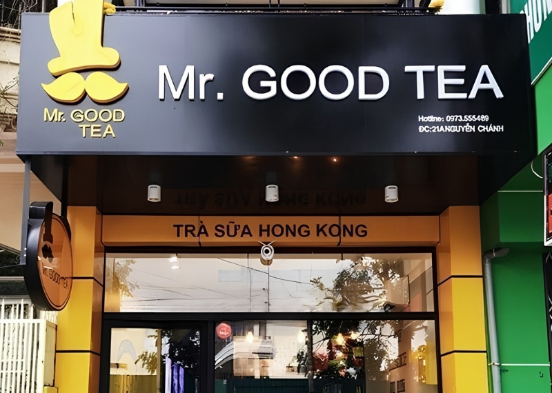 Bảng hiệu quán trà sữa MR.Good Tea