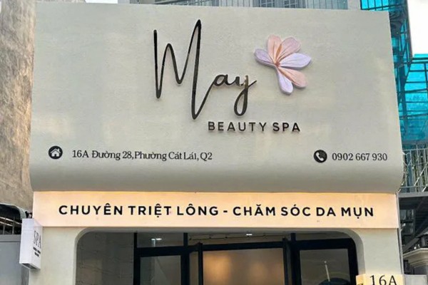 Bảng hiệu spa Mây Beauty