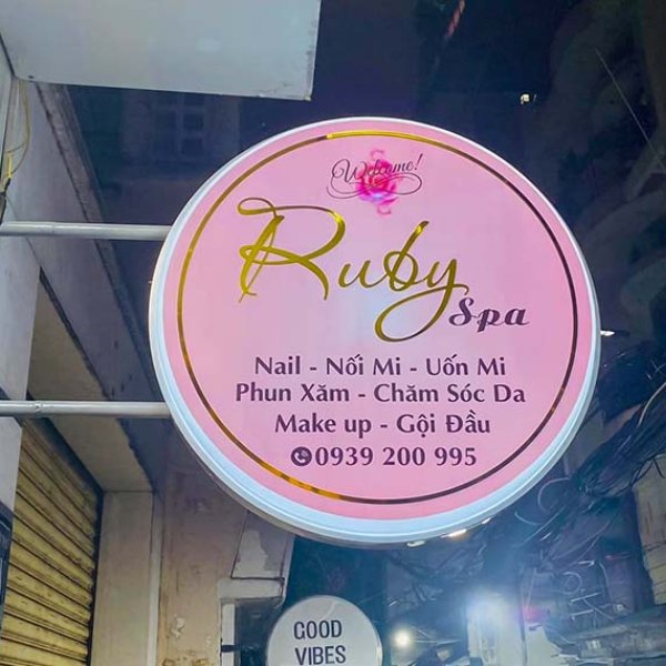 Bảng hiệu spa tròn