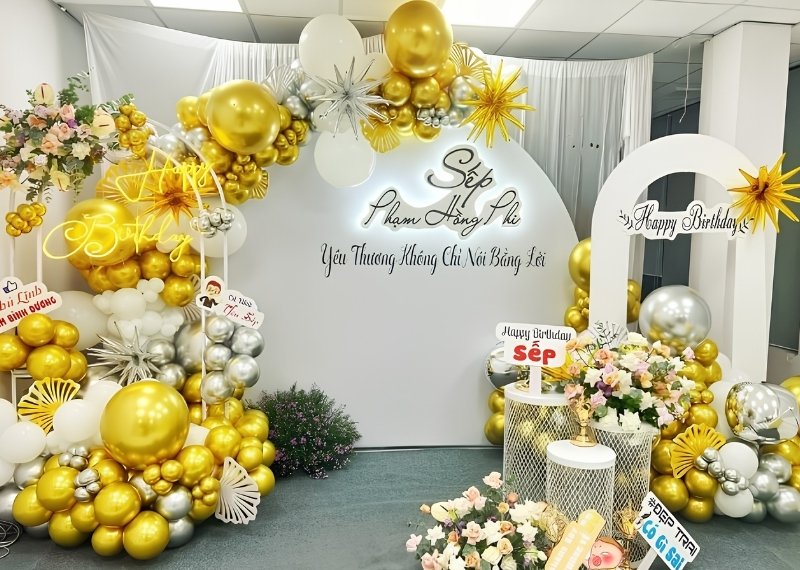 Mẫu backdrop sinh nhật Sếp đẹp