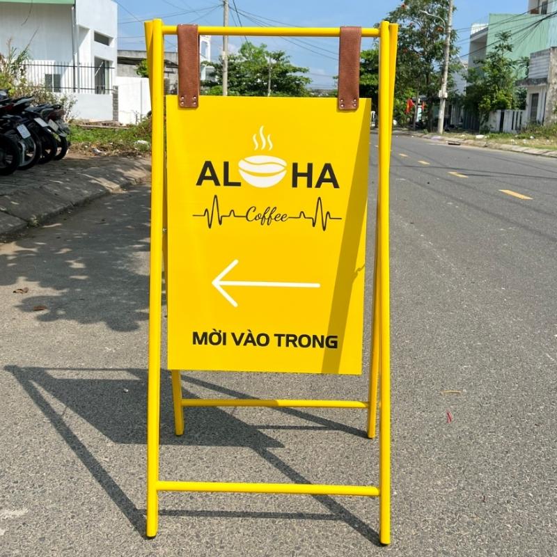 Mẫu bảng hiệu đứng tiệm cafe ALHA