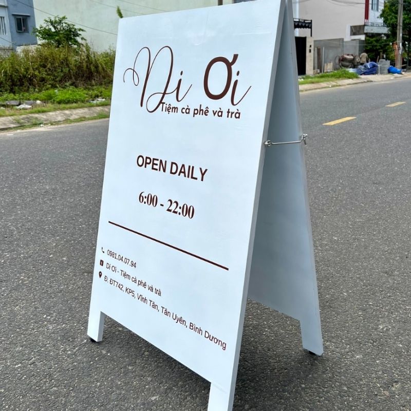 Mẫu bảng hiệu đứng tiệm cafe