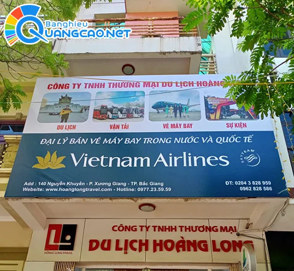 Bảng hiệu bạt hiflex dịch vụ du lịch