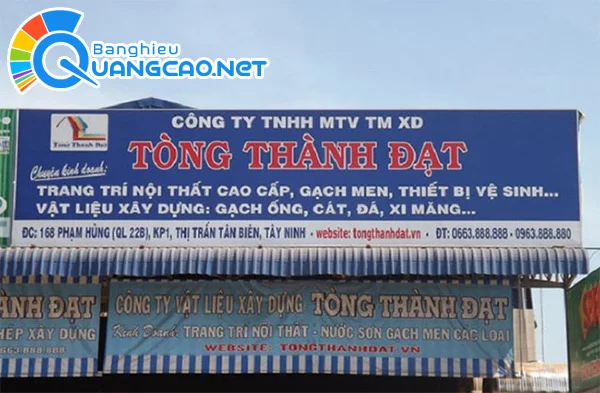 Bảng hiệu bạt hiflex vật liệu xây dựng