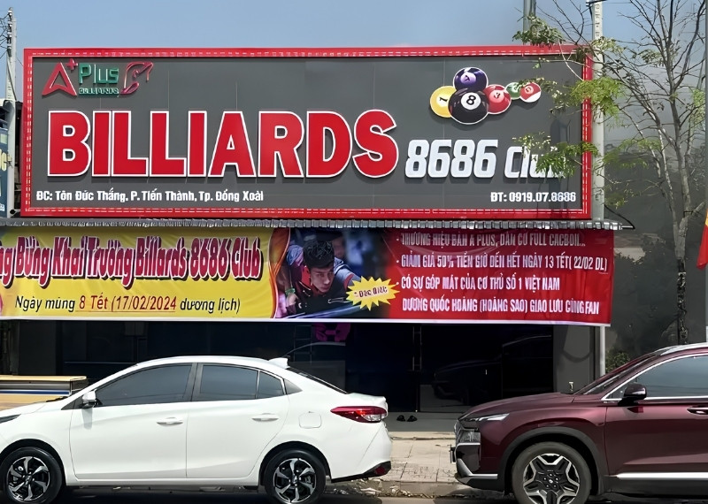 Bảng hiệu bida club 8686