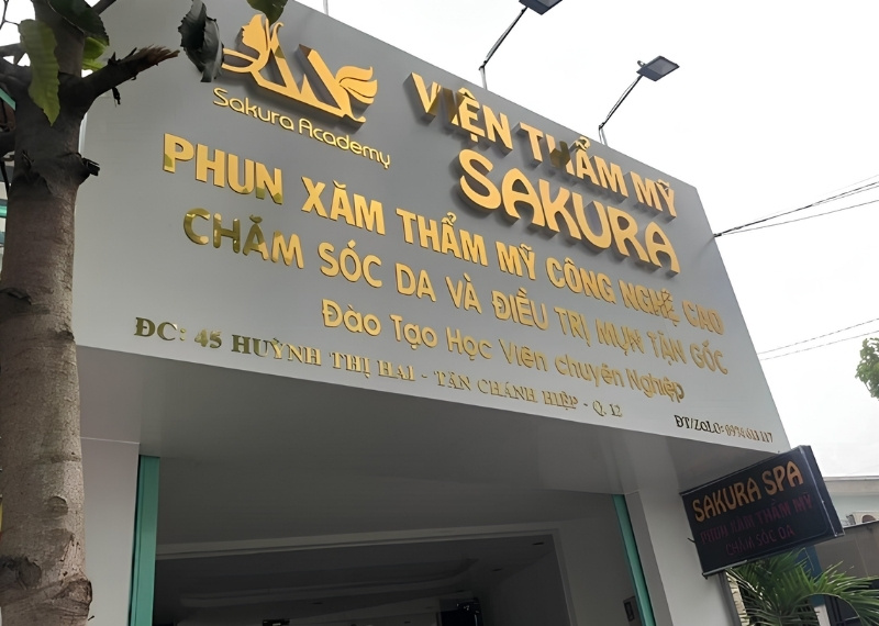 bảng hiệu phun xăm bằng chữ Inox