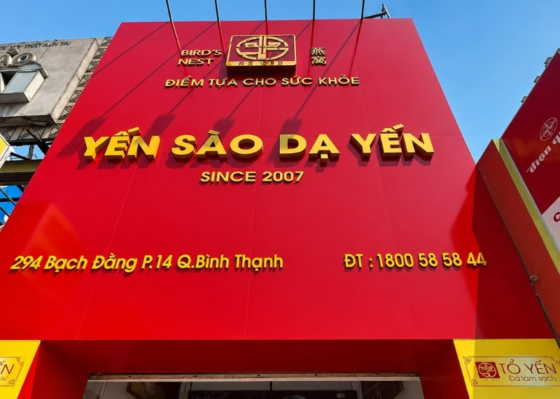 Mẫu bảng hiệu yến sào Alu chữ nổi sang trọng