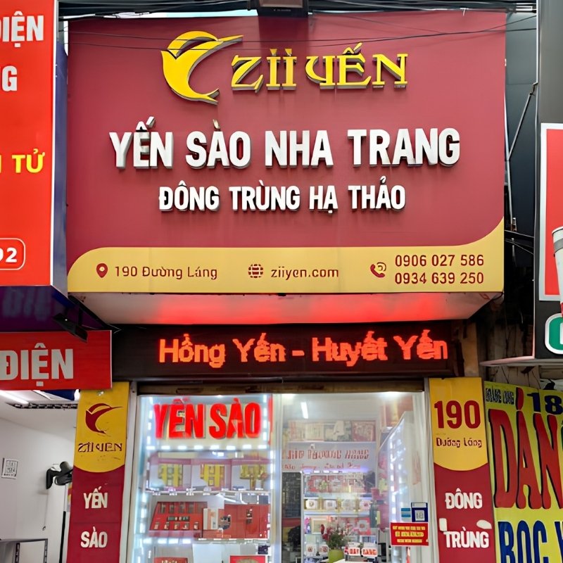 Bảng hiệu yến xào chữ Mica nền Alu