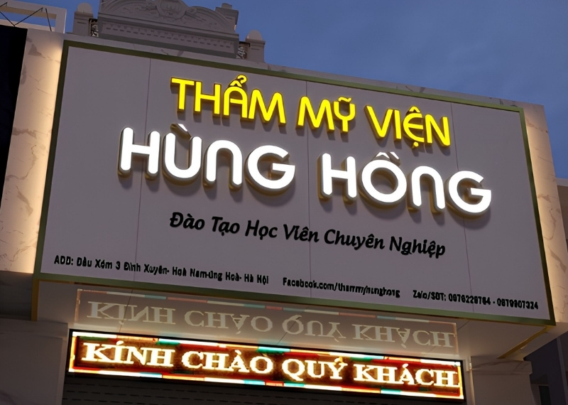 Mẫu bảng hiệu phun ăm chữ nổi đẹp