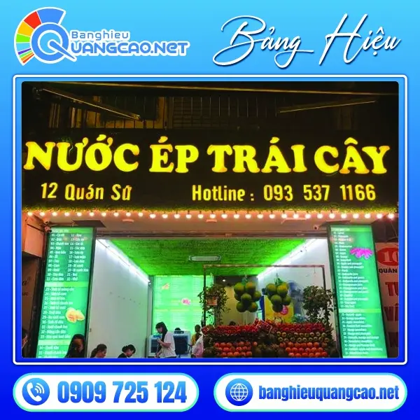 bảng hiệu sinh tố nước ép