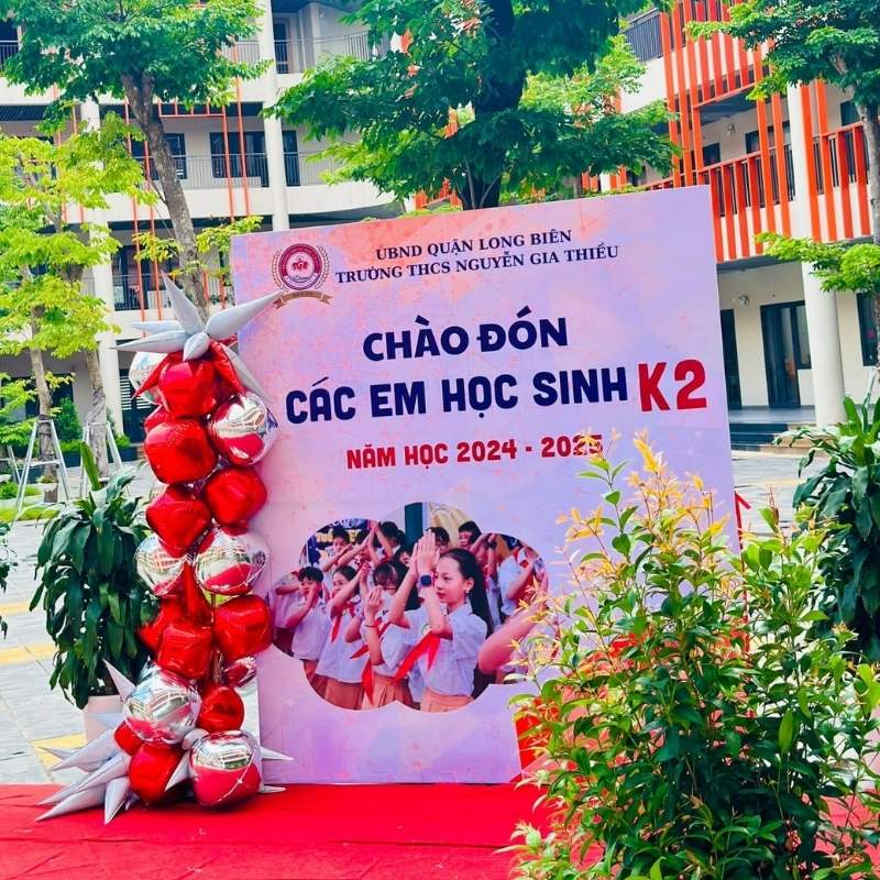 Backdrop khai giảng trường Nguyễn Gia Thiều