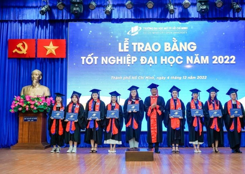 Backdrop lễ tốt nghiệp Đại Học Mở