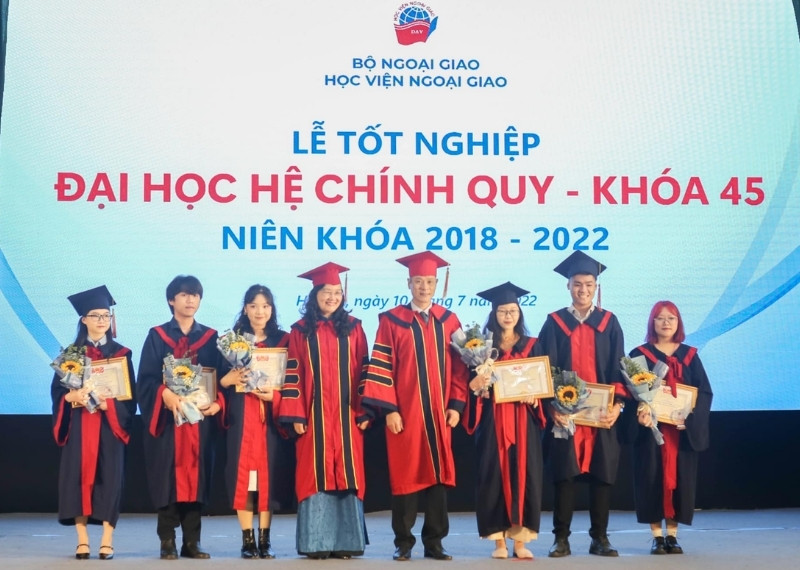 Backdrop lễ tốt nghiệp học viện ngoại giao