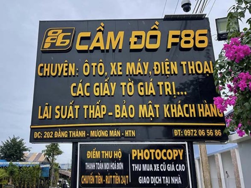 Bảng hiệu cầm đồ Alu