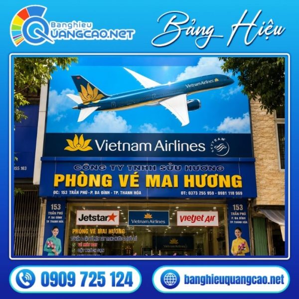 Bảng hiệu đại lý vé máy bay