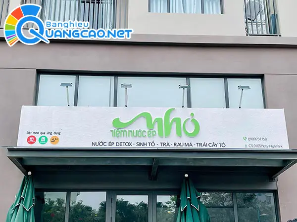 bảng hiệu sinh tố nước ép