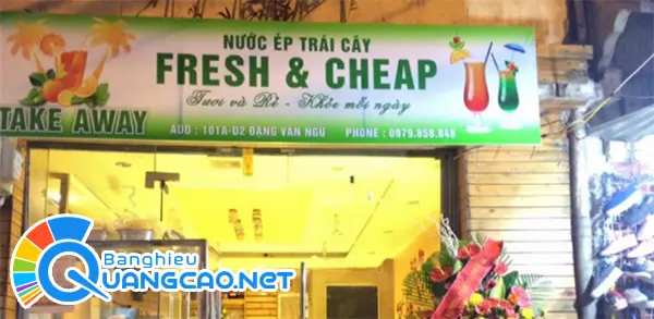 bảng hiệu sinh tố nước ép