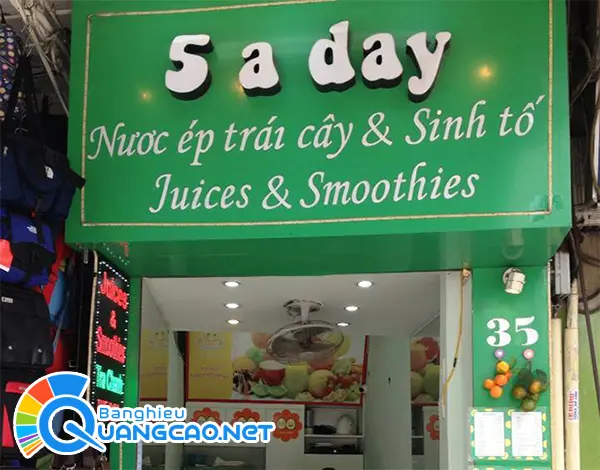 bảng hiệu sinh tố nước ép