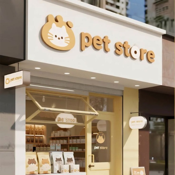 Bảng hiệu cửa hàng thức ăn thú cưng
