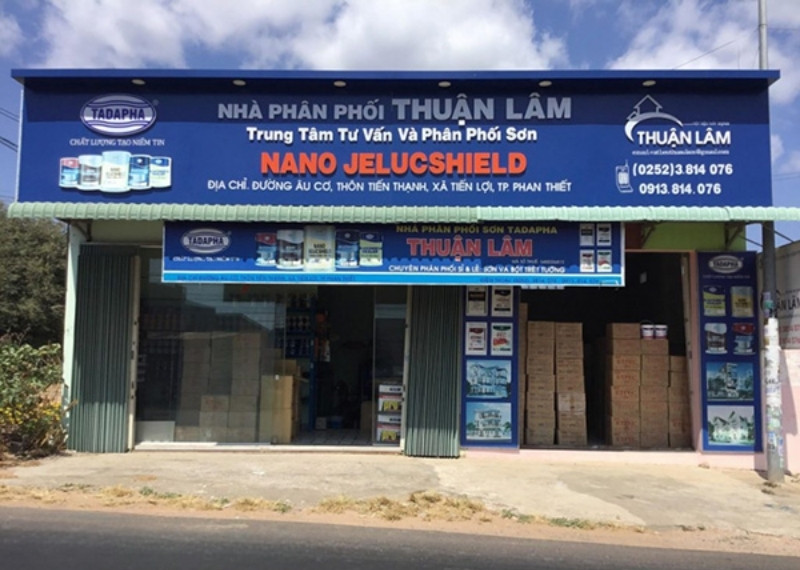 Bảng hiệu cửa hàng vật liệu xây dựng Thuận Lâm