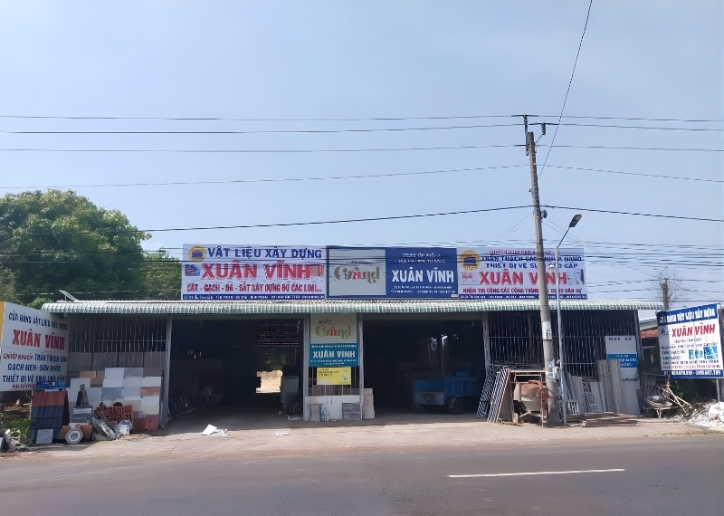 bảng hiệu cửa hàng vật liệu xây dựng Xuân Vĩnh
