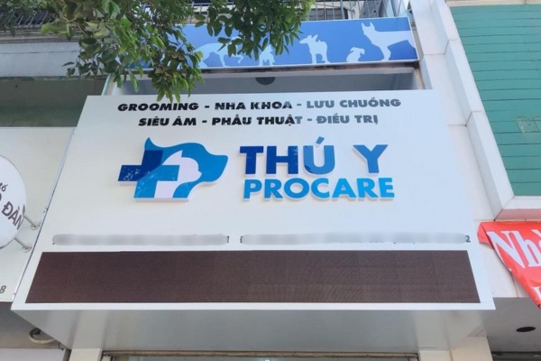 Bảng hiệu phòng khám thú y mica Procare