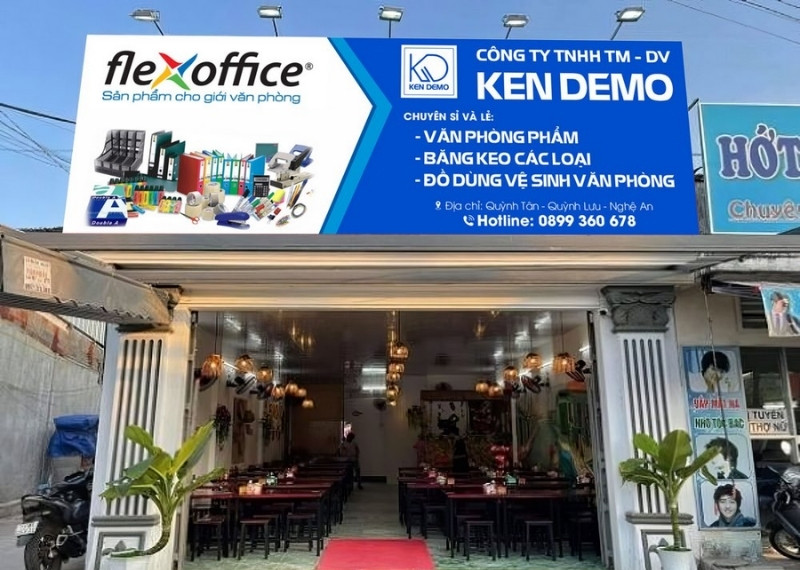 Bảng hiệu văn phòng phẩm KEN DEMO