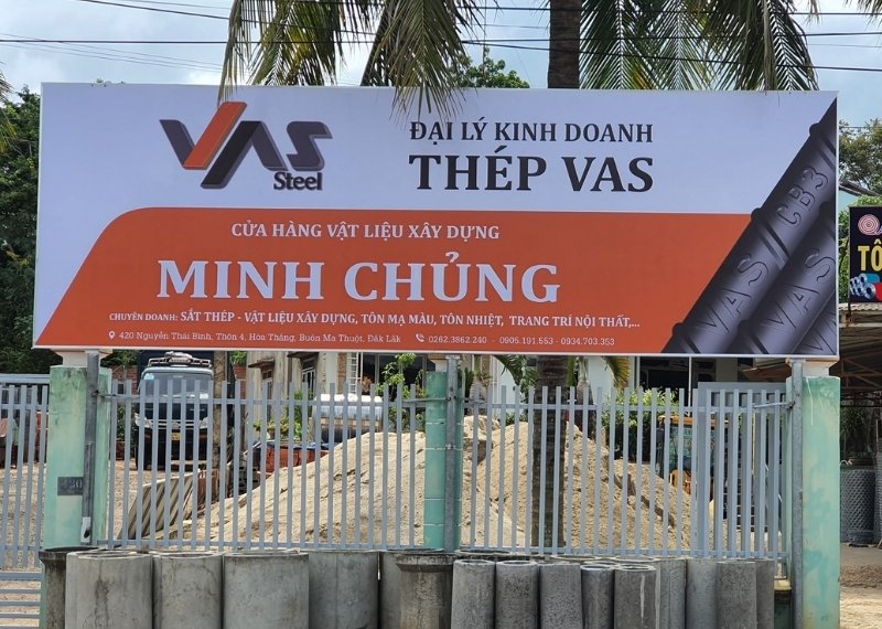 Bảng hiệu vật liệu xây dựng Minh Chủng