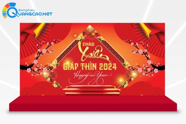 Quy trình thiết kế thi công backdrop Tất niên