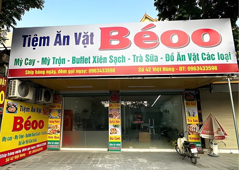 Bảng hiệu ăn vặt Hiflex