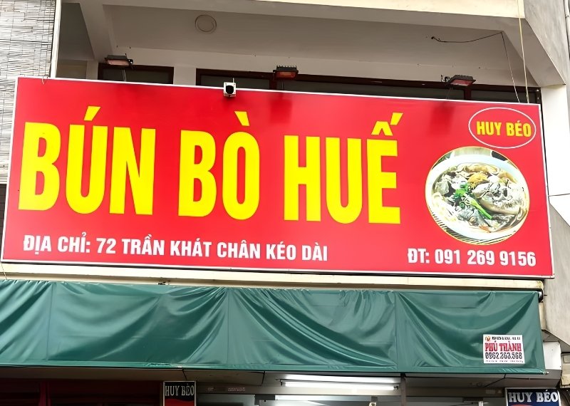Bảng hiệu bún bò Huế bạt Hiflex