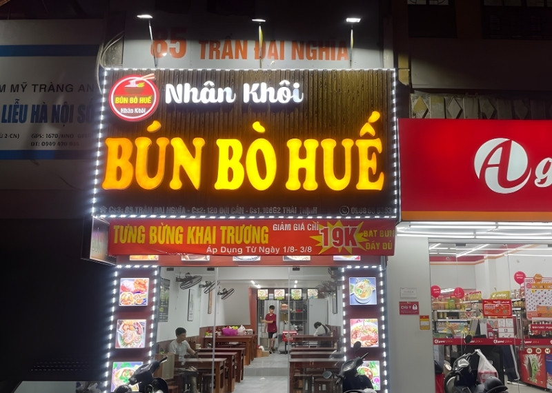 Bảng hiệu bún bò Huế kết hợp LED