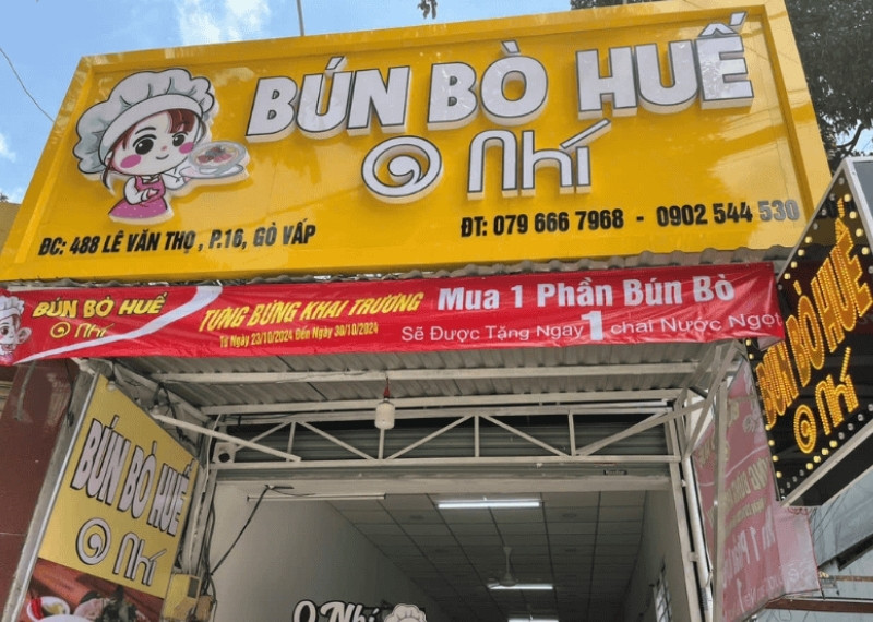 Bảng hiệu bún bò Huế bằng mica