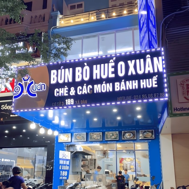 bảng hieuẹ bún bò Huế O Xuân