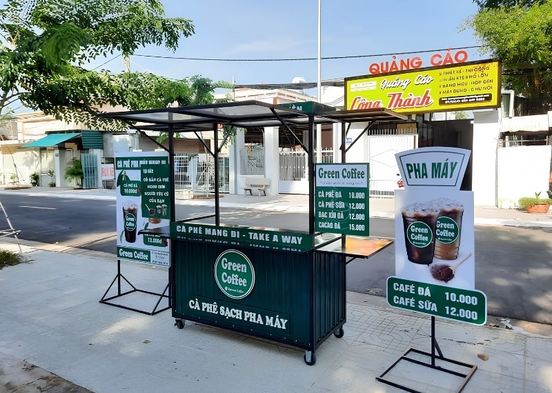 Bảng hiệu cafe mang đi Green Coffee