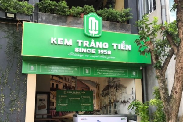 Bảng hiệu kem tươi alu chữ nổi mica