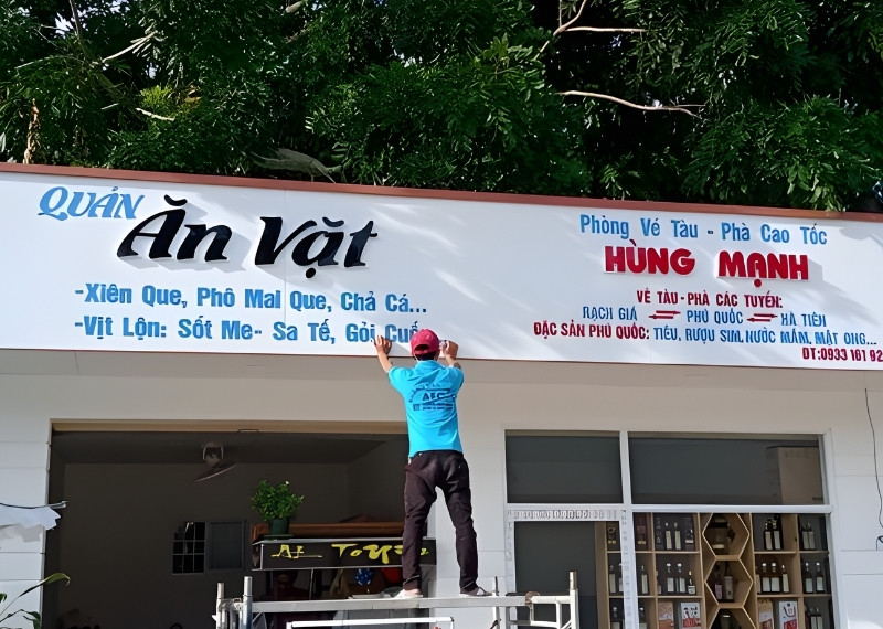 Bảng hiệu quán ăn vặt