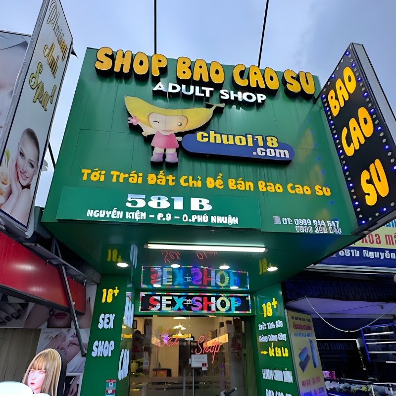 Bảng hiệu bao cao su Adult Shop