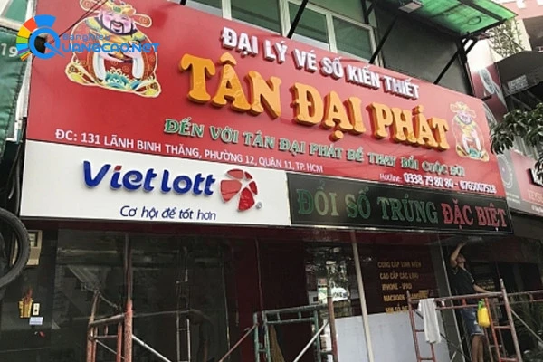 Quy trình thi công bảng hiệu đại lý vé số
