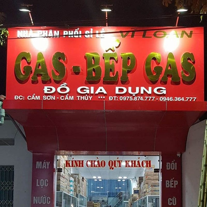 Bảng hiệu cửa hàng Gas đồ gia dụng
