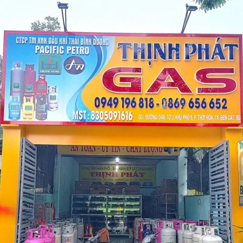 Bảng hiệu cửa hàng Gas Thịnh Phát