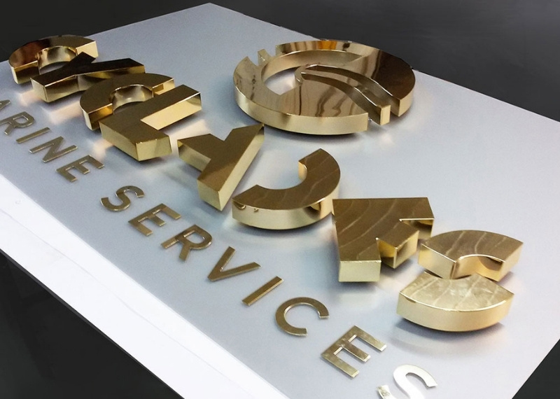 Chữ inox vàng gương