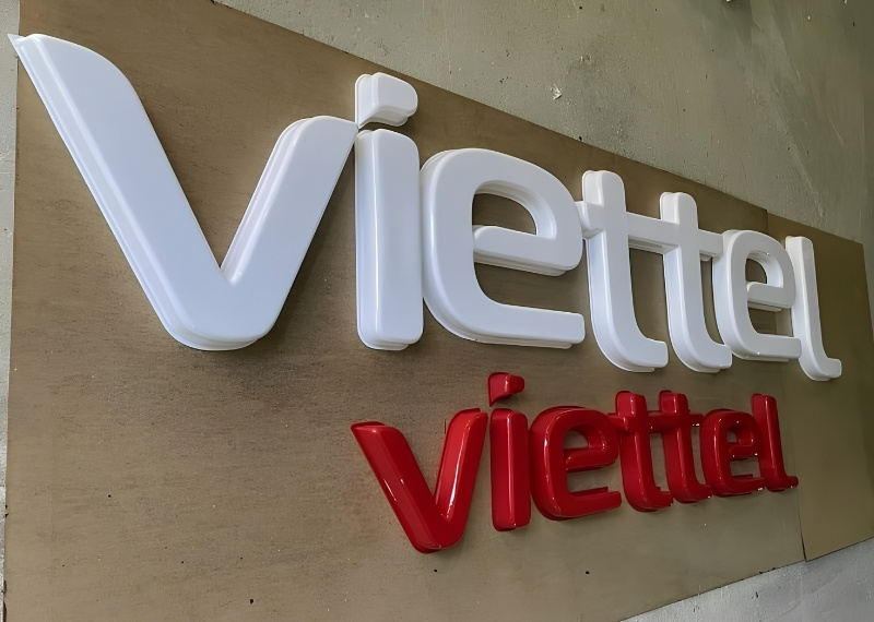 Mẫu chữ nổi Mica Viettel