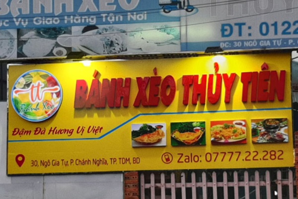 Bảng hiệu bánh xèo alu chữ nổi mica