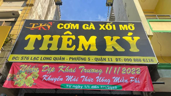 bảng hiệu cơm gà xối mỡ