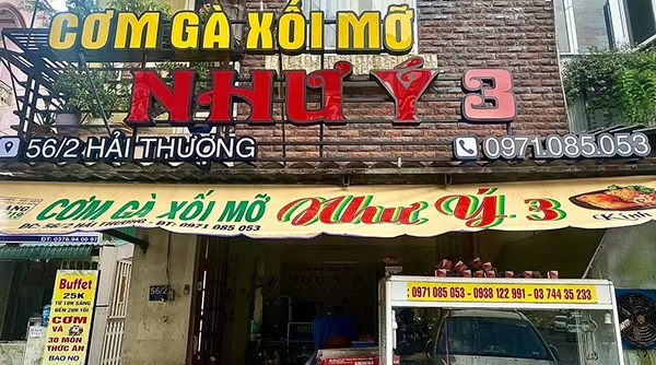 bảng hiệu cơm gà xối mỡ
