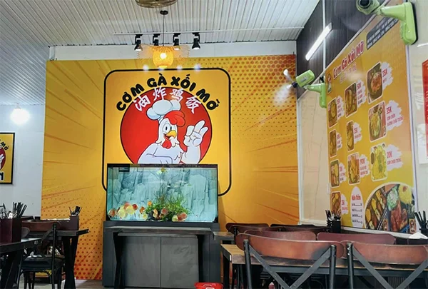 bảng hiệu cơm gà xối mỡ
